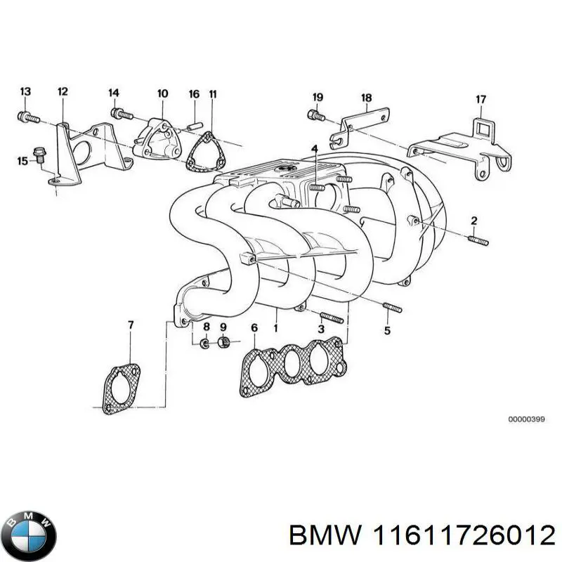 Прокладка впускного коллектора 11611726012 BMW