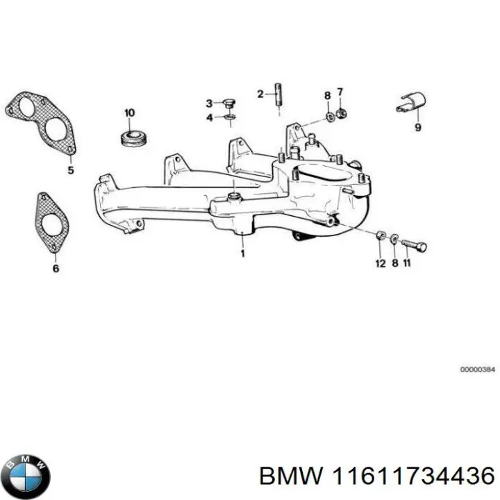 11611734436 BMW прокладка впускного коллектора