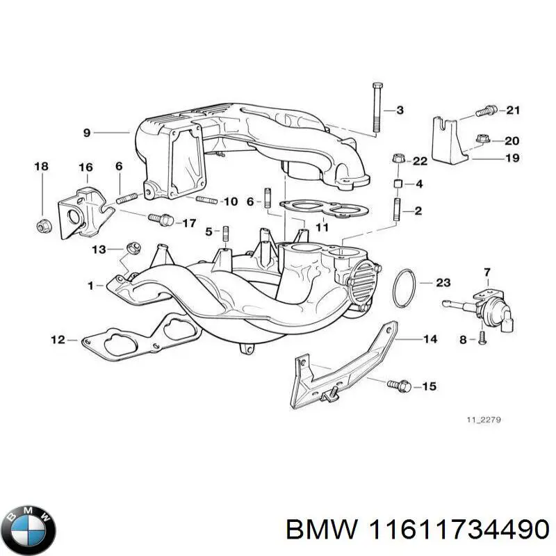 11611734490 BMW vedante superior de tubo coletor de admissão