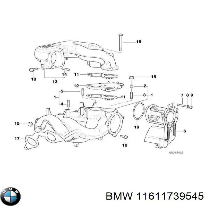 Купить 11611739545 BMW Прокладка впускного коллектора верхняя