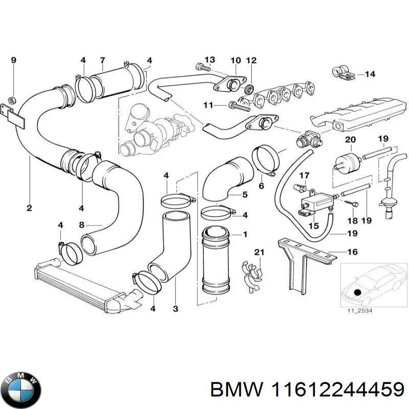 Купить 11612244459 BMW Шланг радиатора охлаждения нижний