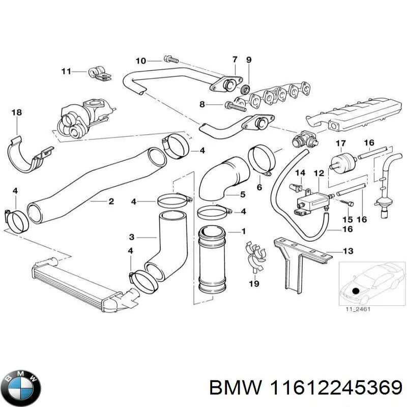 11612245369 BMW mangueira da direção hidrâulica assistida de pressão alta desde a bomba até a régua (do mecanismo)