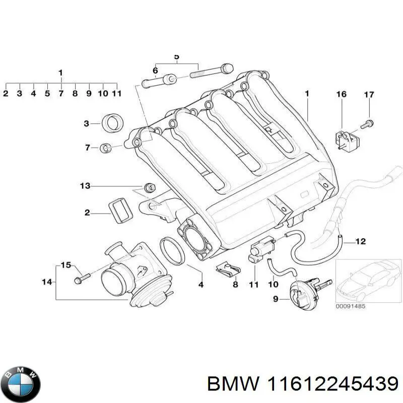 Купить 11612245439 BMW Прокладка EGR-клапана рециркуляции