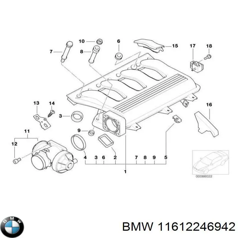 Коллектор впускной BMW 11612246942
