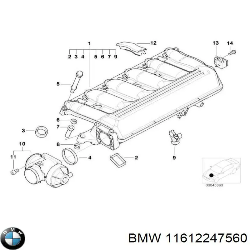 Молдинг стекла заднего BMW 11612247560 цена, от 26.25 USD