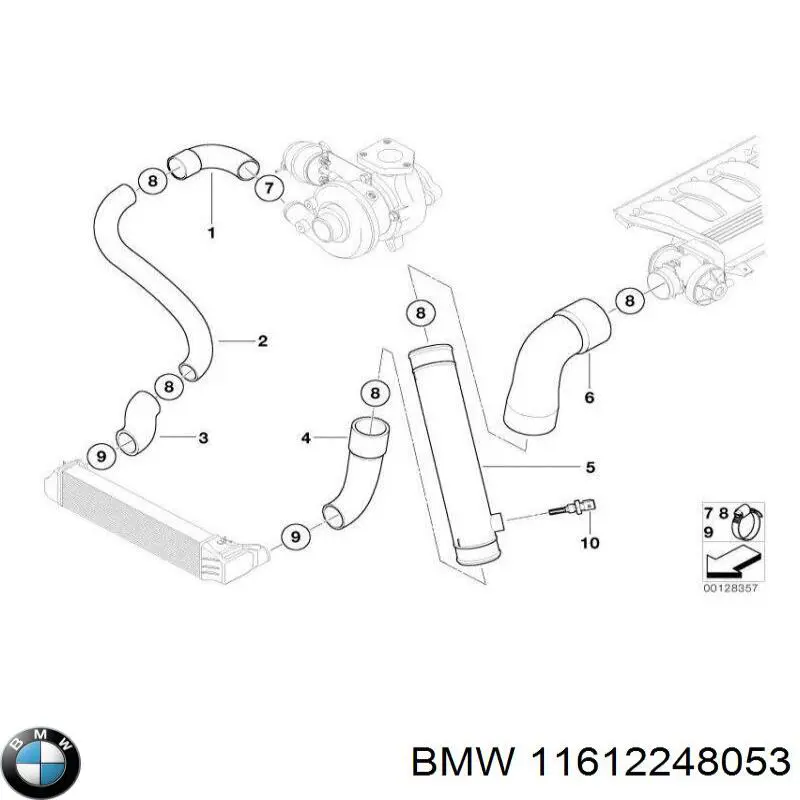 Шланг ГУР высокого давления от насоса до рейки (механизма) BMW 11612248053