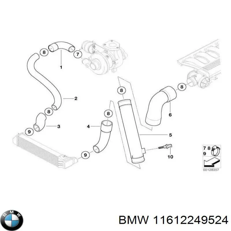 Cano derivado de ar, saída de turbina (supercompressão) para BMW 3 (E46)