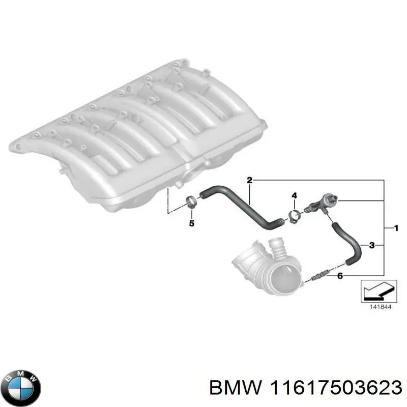 11617503623 BMW Клапан PCV вентиляции картера