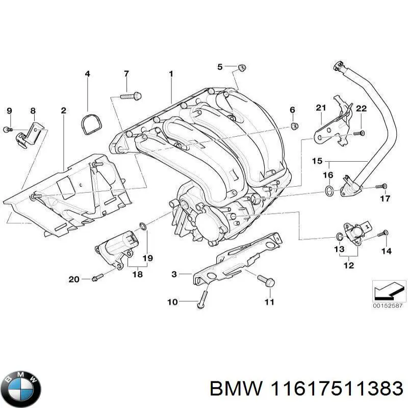 11617511383 BMW регулятор изменения длины впускного коллектора