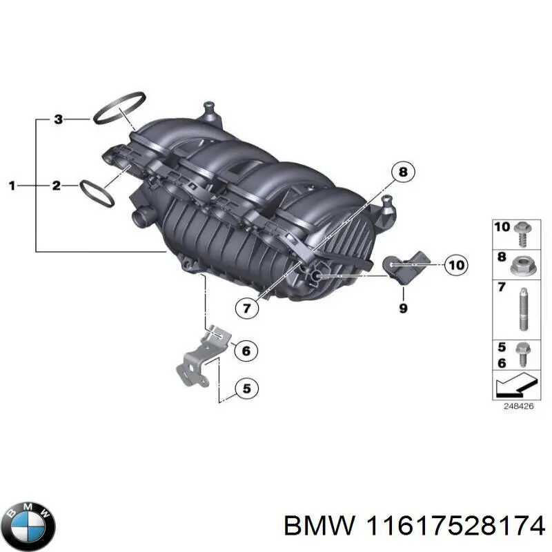 11617528174 BMW прокладка дроссельной заслонки