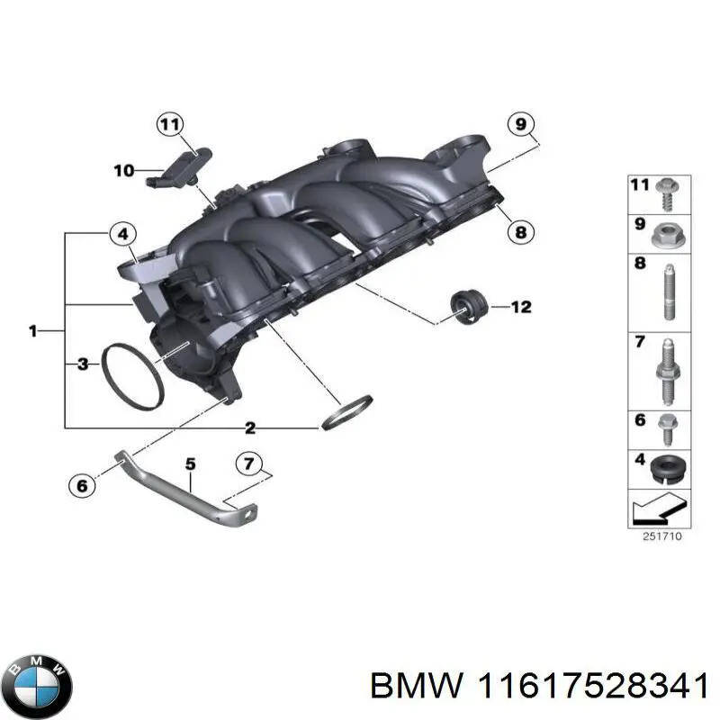 11617528341 BMW прокладка впускного коллектора