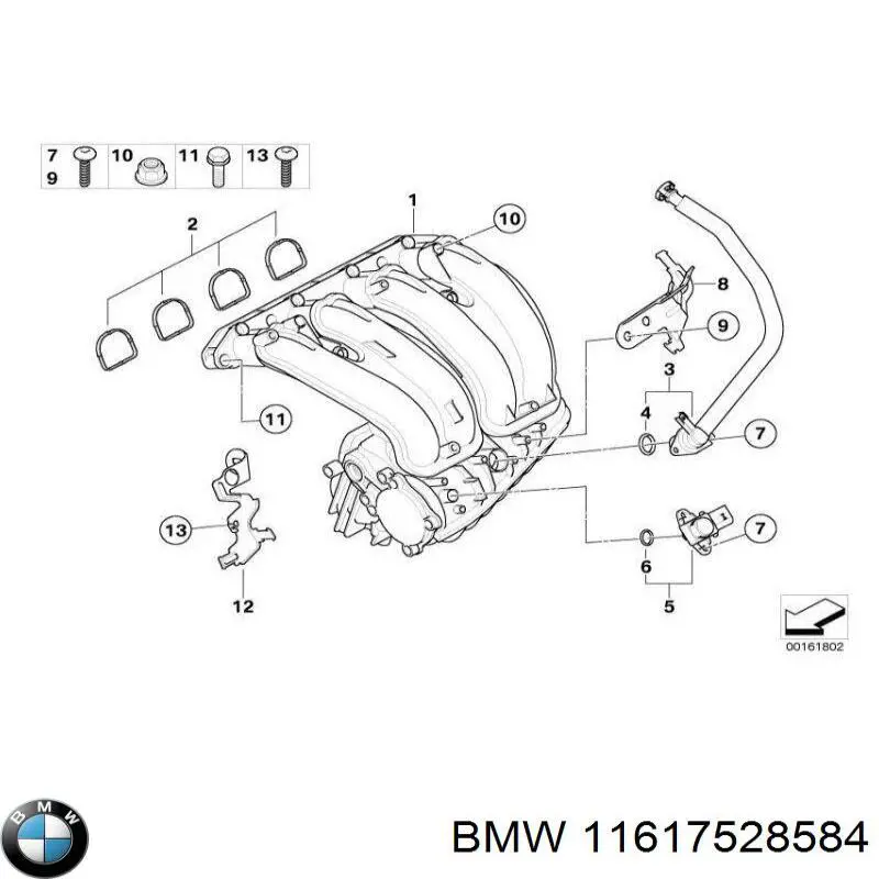 Прокладка впускного коллектора BMW 11617528584