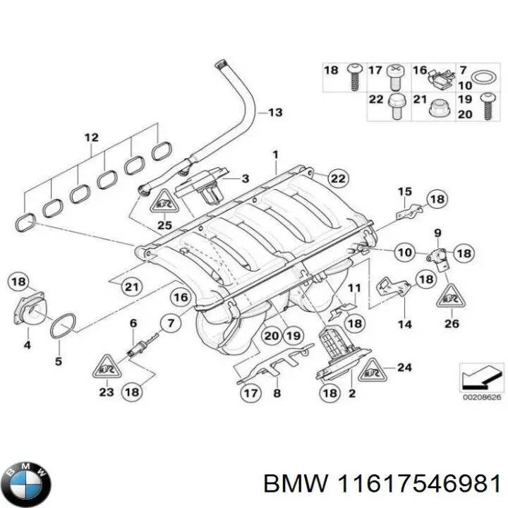 Купить Впускной коллектор Бмв 3  E90