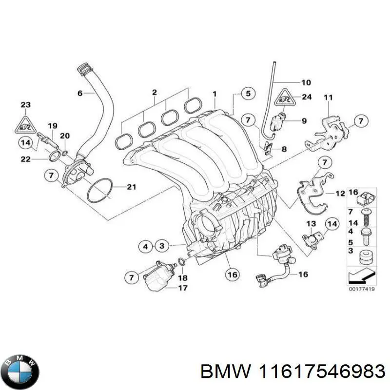 Прокладка всасывающего коллектора BMW 11617546983 цена, от 15.24 USD