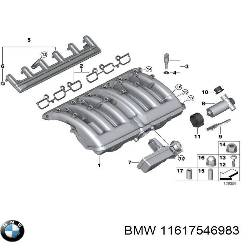 Купить 11617546983 BMW Прокладка впускного коллектора