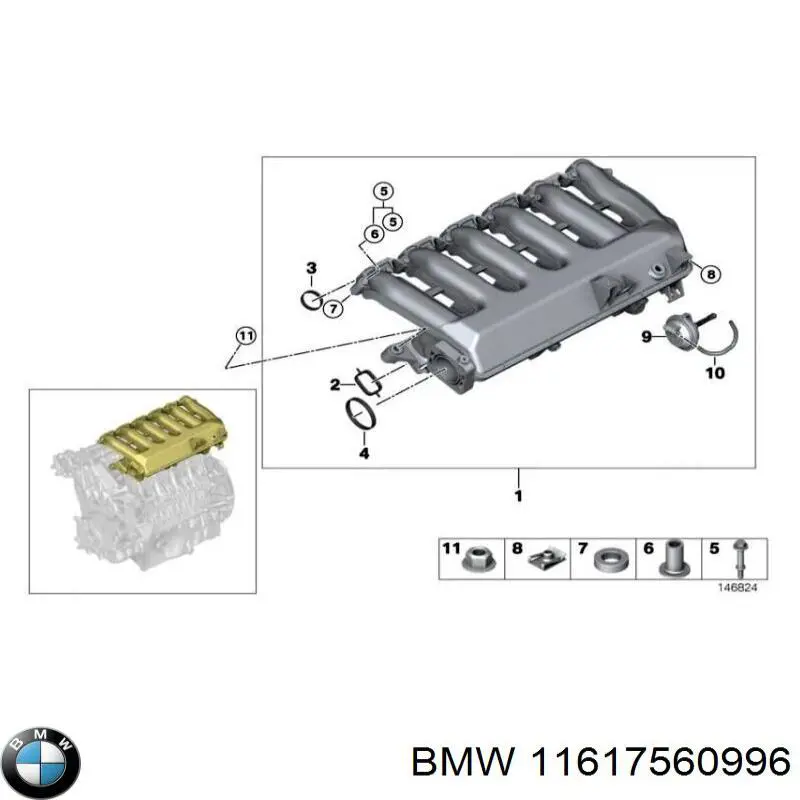 Прокладка крышки горловины, маслозаливной BMW 11617560996 цена, от 9.97 USD