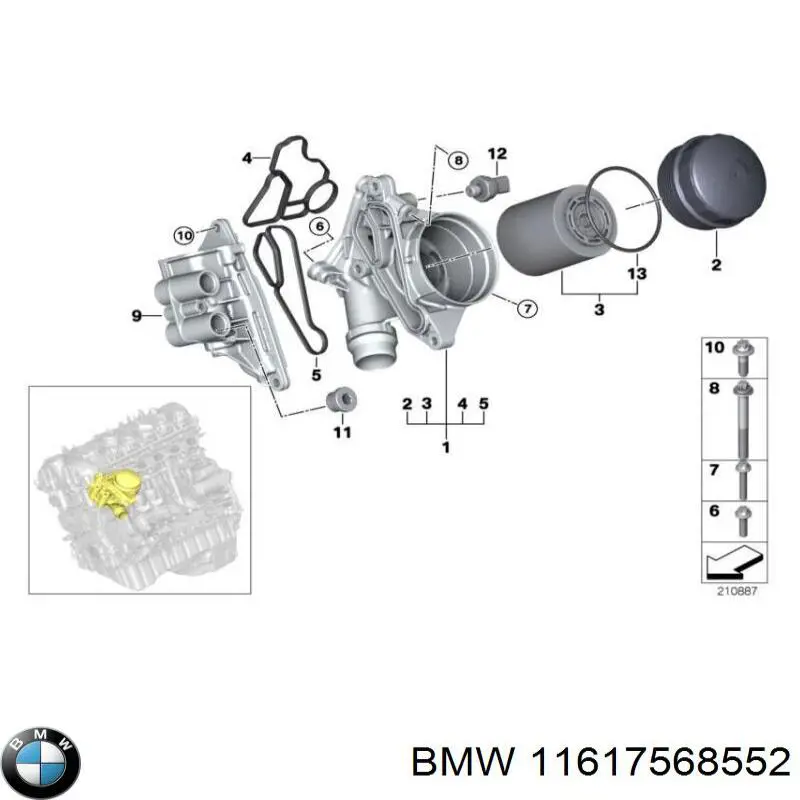 Пробка поддона двигателя BMW 11617568552