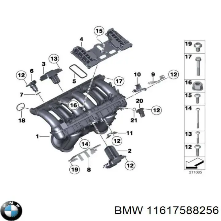 Кольцо приемной трубы глушителя 11617588256 BMW