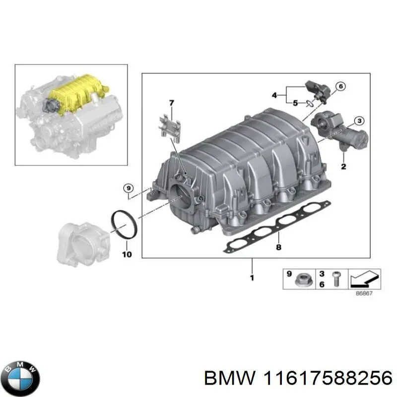 11617588256 BMW Прокладка штанов