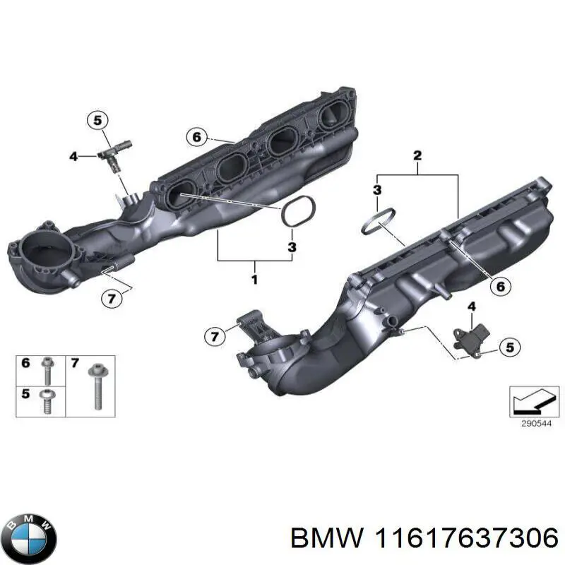 11617637306 BMW прокладка впускного коллектора