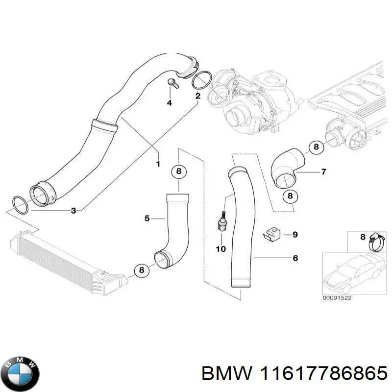 Шланг интеркуллера BMW 11617786865