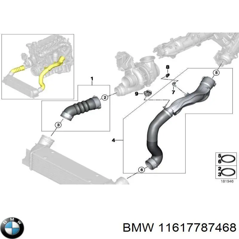 Купить 11617787468 BMW Патрубок интеркулера