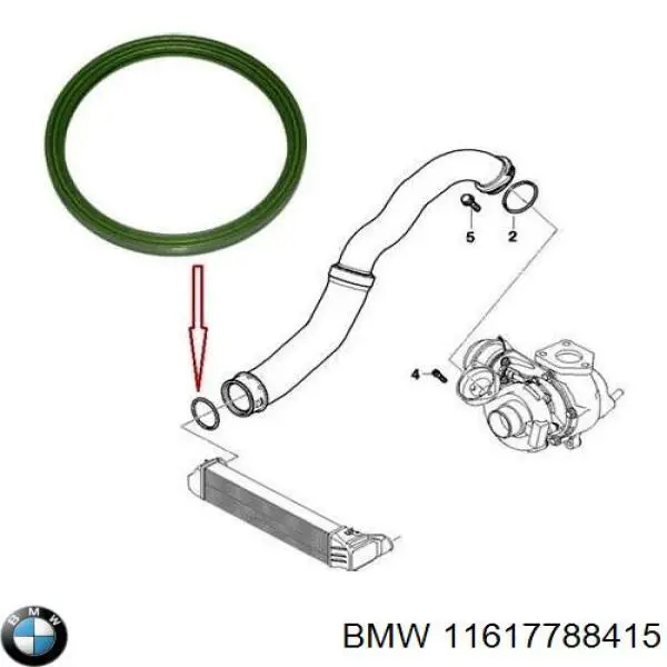 11617788415 BMW anel de vedação (vedante de cano derivado de intercooler)