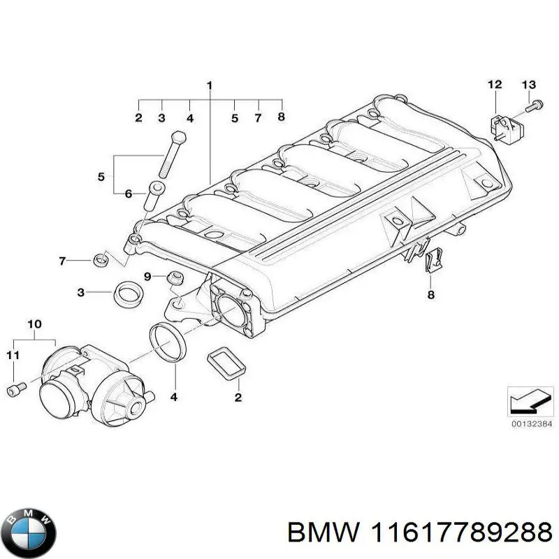 11617800586 BMW tubo coletor de admissão