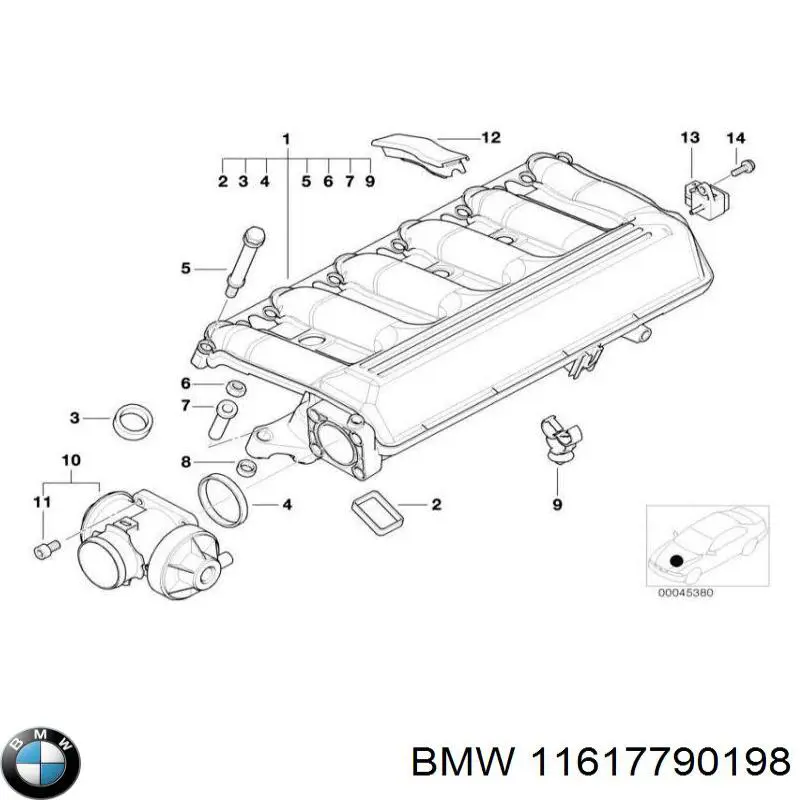 Vedante de tubo coletor de admissão BMW 11617790198 preço, a partir de 7,26 USD