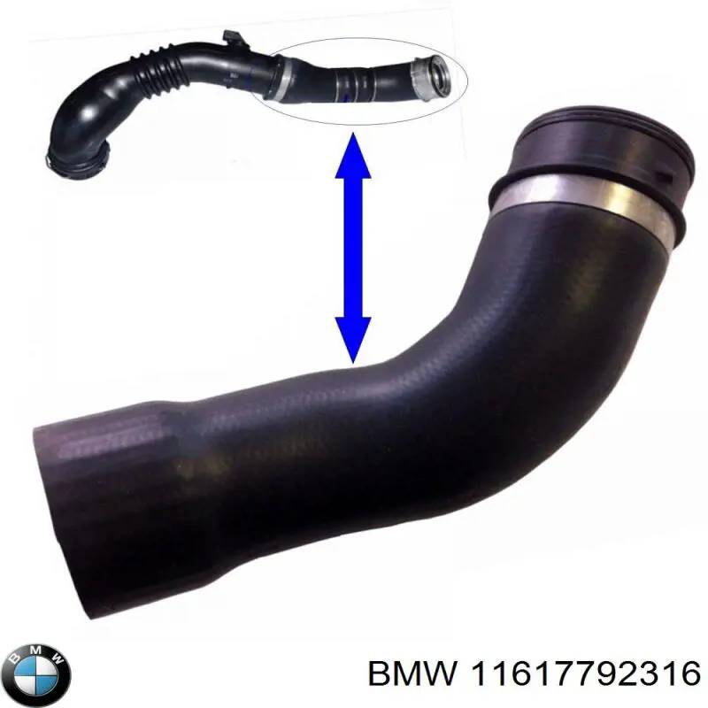 11617792316 BMW mangueira (cano derivado esquerda de intercooler)