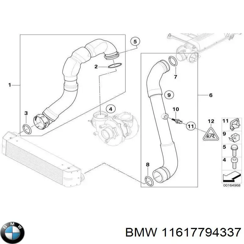  Левый шланг интеркуллера BMW 7 