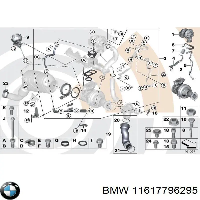 11617796295 BMW mangueira (cano derivado direita de intercooler)