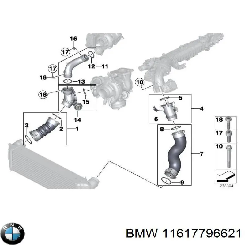 Уплотнительное кольцо (прокладка) патрубка интеркуллера BMW 11617796621 цена, от 15.81 USD