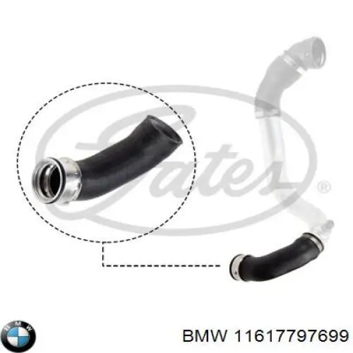 11617797699 BMW mangueira (cano derivado esquerda de intercooler)