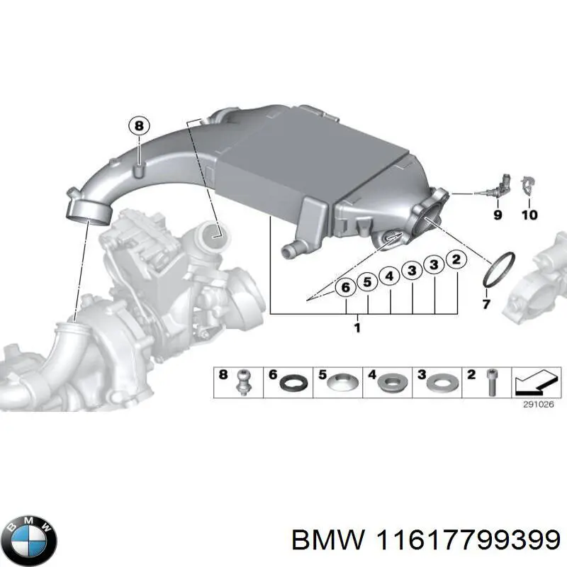 Шланг/патрубок интеркуллера BMW 11617799399 цена, от 56.43 USD