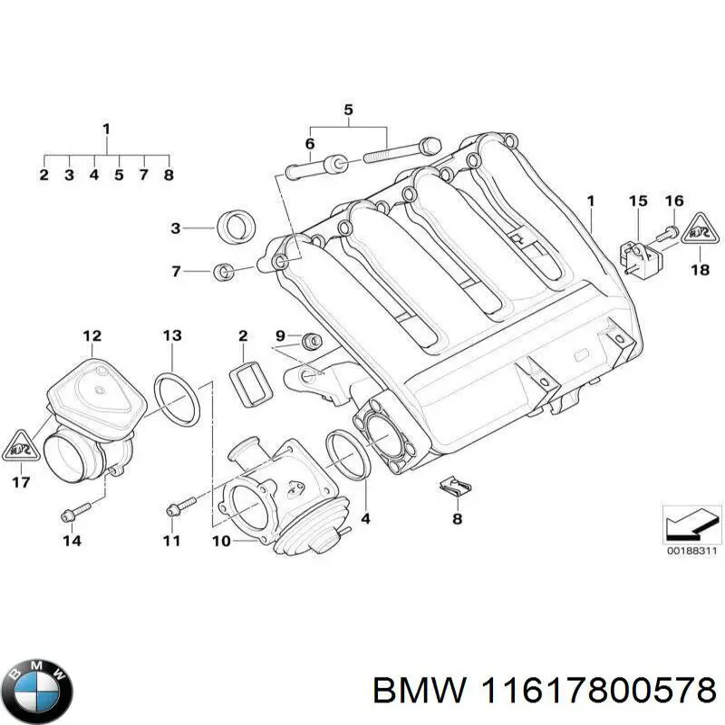 Впускной коллектор 11617800578 BMW