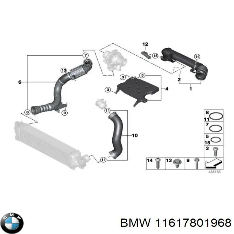 11617801968 BMW vedante de turbina, inserto flexível