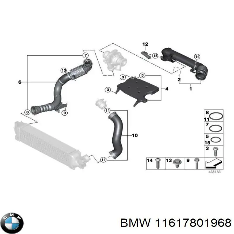 Прокладка турбины, гибкая вставка 11617801968 BMW