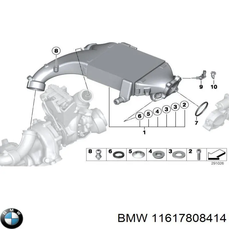 Шланг/патрубок интеркуллера BMW 11617808414 цена, от 52.79 USD
