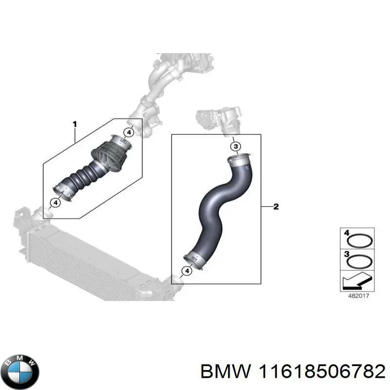 Прокладка турбины, гибкая вставка BMW 11618506782 цена, от 17.61 USD