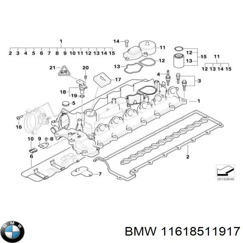 Прокладка впускного коллектора 11618511917 BMW