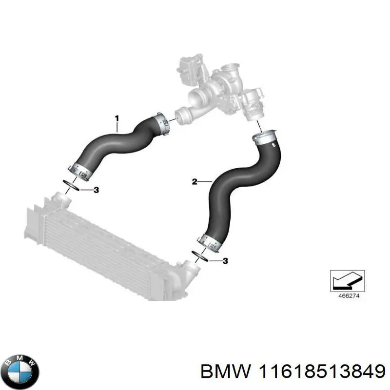 Купить 11618513849 BMW Патрубок интеркулера