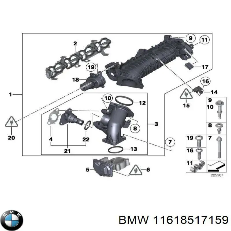 Прокладка впускного коллектора BMW 11618517159