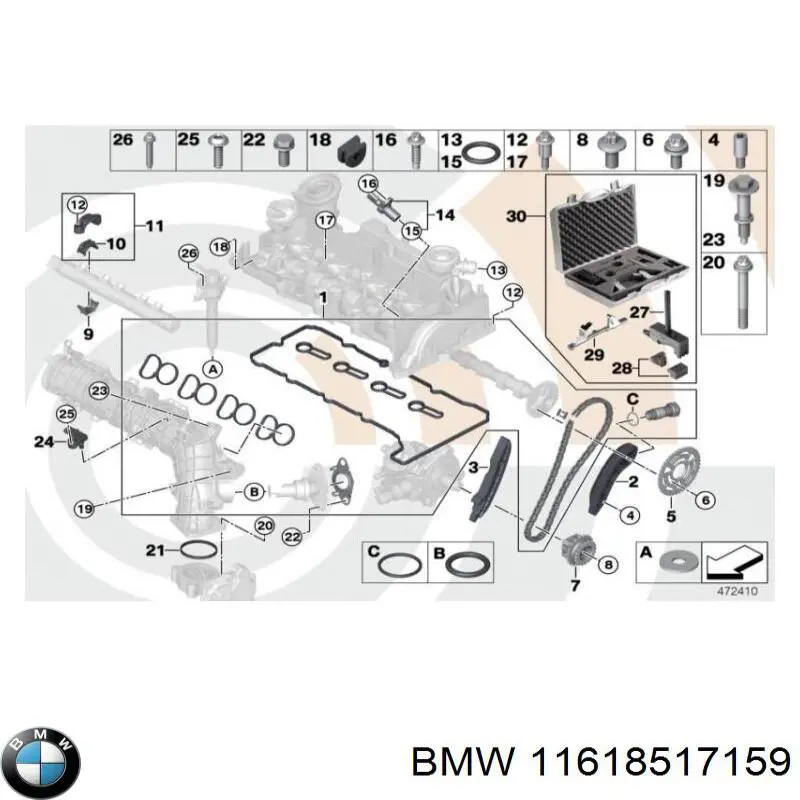 Прокладка впускного коллектора 11618517159 BMW