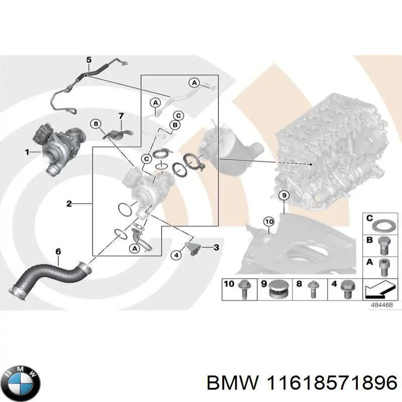 11618571896 BMW mangueira (cano derivado esquerda de intercooler)