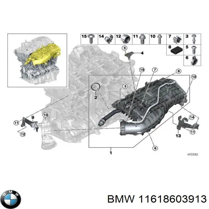 Коллектор впускной BMW 11618603913 цена, от 451.47 USD