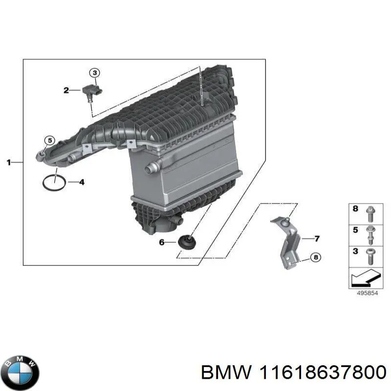 Прокладка всасывающего коллектора BMW 11618637800 цена, от 507.82 UAH