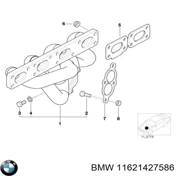 Болт выпускного коллектора 11621427586 BMW