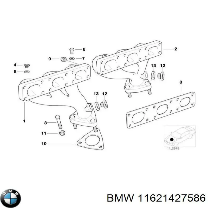 Болт (шпилька) выпускного коллектора BMW 11621427586 цена, от 17.80 USD