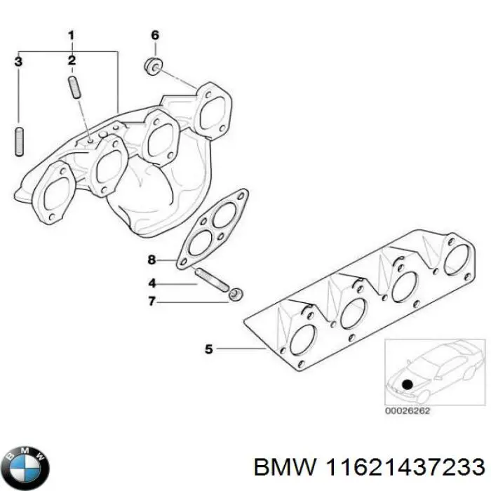 11621437233 BMW Система выпуска газов двигателя